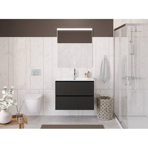 BelBagno Тумба с раковиной Uno 80 подвесная Темно-Серый матовый с раковиной BB-8099-80