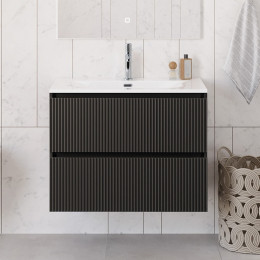 BelBagno Тумба с раковиной Uno 80 подвесная Темно-Серый матовый с раковиной BB-8099-80