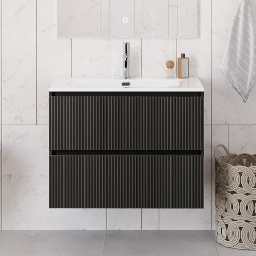 BelBagno Тумба с раковиной Uno 80 подвесная Темно-Серый матовый с раковиной BB-8099-80