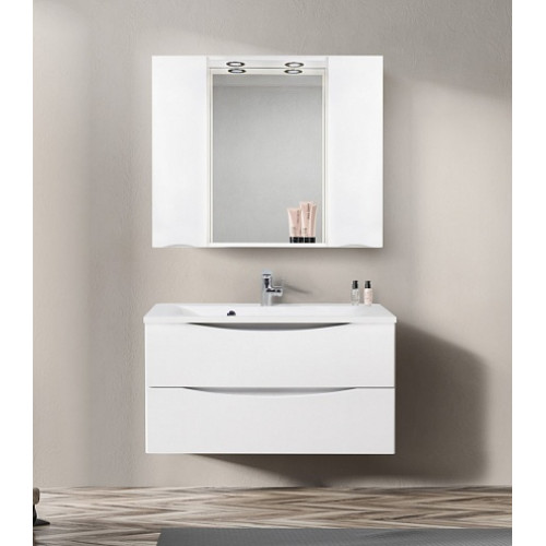 BelBagno Зеркало-шкаф MARINO-SPC-1000/750-2A-BL-P Bianco Lucido