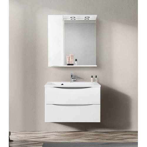 BelBagno Зеркало-шкаф MARINO-SPC-800/750-1A-BL-P-L Bianco Lucido