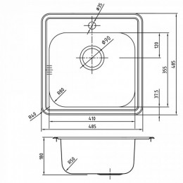 Мойка кухонная Iddis Strit STR48S0i77 48,5 х 48,5 см шелковый блеск