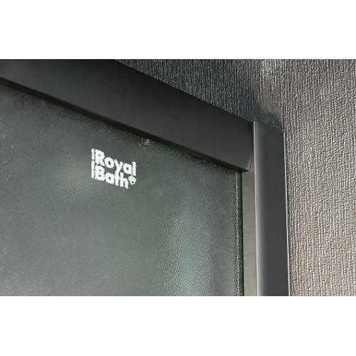 Royal Bath Душевая кабина Practic RB 8120BK1-M-BL 90x90 R стекло рифленое профиль черный матовый