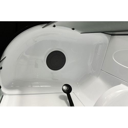 Royal Bath Душевая кабина Practic RB 8120BK1-M-BL 90x90 R стекло рифленое профиль черный матовый