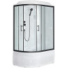 Royal Bath Душевая кабина Practic RB 8120BK1-M-BL 90x90 R стекло рифленое профиль черный матовый
