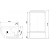 Royal Bath Душевая кабина Practic RB 8120BK1-M-BL 90x90 R стекло рифленое профиль черный матовый