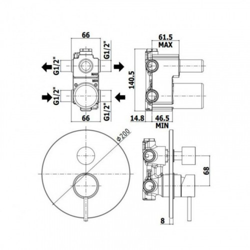 Смеситель для душа Paffoni Light LIG018NKNSP 266774 чёрный никель матовый