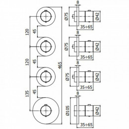 Смеситель с термостатом Paffoni Modular Box MDE019NO 285597 черный матовый