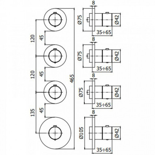 Смеситель с термостатом Paffoni Modular Box MDE019NO 285597 черный матовый