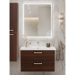BelBagno Тумба с раковиной Due 80 подвесная Noce ручки Белые