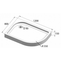 BelBagno Душевой поддон TRAY-BB-RH-120/80-550-15-W-R