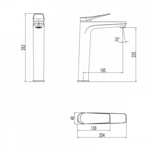 Смеситель для раковины Lemark Bronx LM3709BL черный матовый