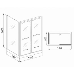 Royal Bath Душевое ограждение RB-L-2011 1400x800x2000 R