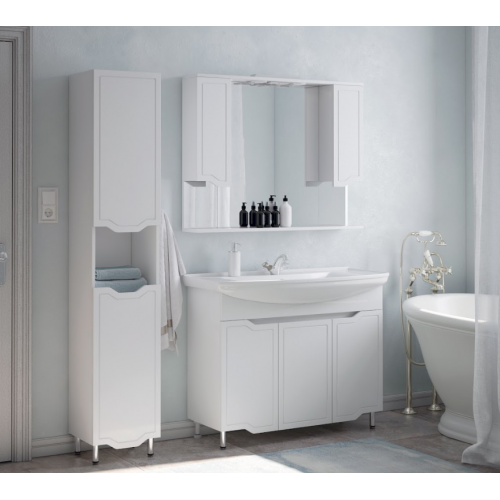 Зеркальный шкаф Corozo Мирра 105 см SD-00001545 белый c подсветкой