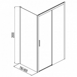 Aquanet Боковая стенка Pleasure AE60-F-80H200U-BT 80
