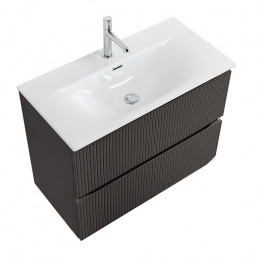 BelBagno Тумба с раковиной Uno mini 80 подвесная Темно-Серый матовый с раковиной BB-8099-3-80