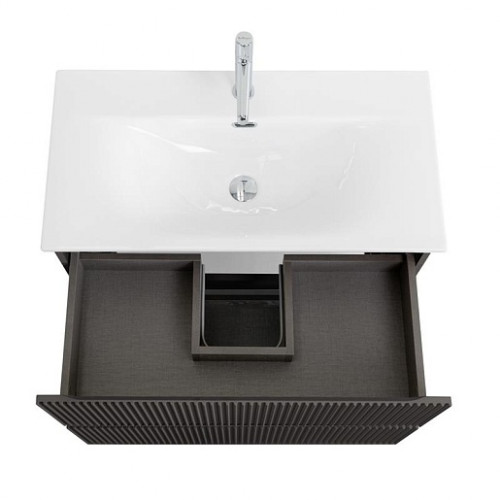 BelBagno Тумба с раковиной Uno mini 80 подвесная Темно-Серый матовый с раковиной BB-8099-3-80