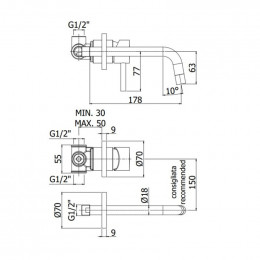 Смеситель для раковины Paffoni Light LIG006HG70 золото медовое