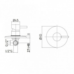 Смеситель для душа Paffoni Light LIG011NKN 267075 чёрный никель