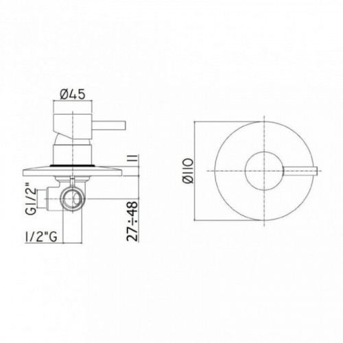 Смеситель для душа Paffoni Light LIG011NKN 267075 чёрный никель