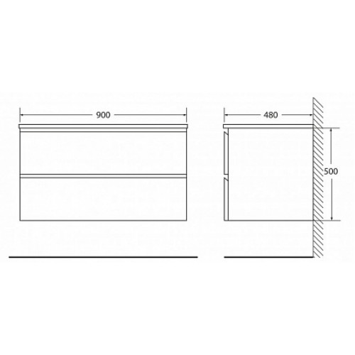 BelBagno Тумба с раковиной LUCE 900 Stucco Cemento Leggero