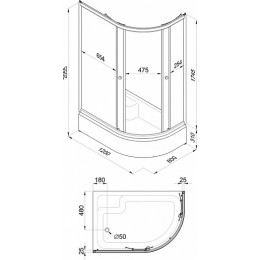 Triton  Душевой уголок Коралл В 120x80 L