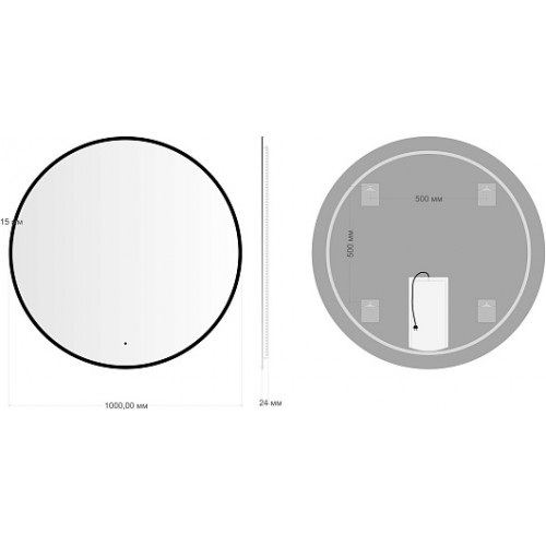 Aquanet Зеркало Контур 100x100 Led TX с подсветкой черное