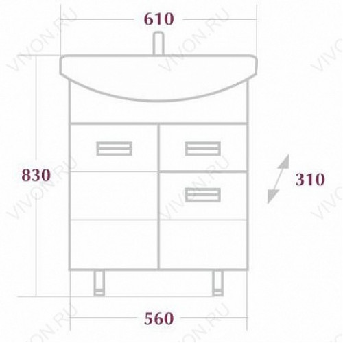 Onika Мебель для ванной Балтика 60 L с ящиком