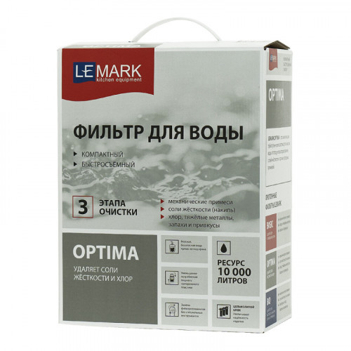 Смеситель для кухни Lemark Ursus LM7261BL086 с фильтром Optima хром/черный