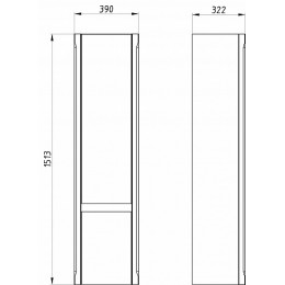 ASB-Woodline Шкаф пенал Лорена 40 подвесной grigio
