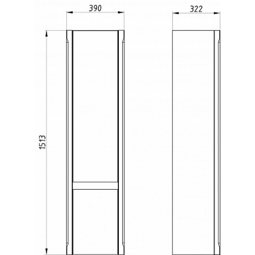 ASB-Woodline Шкаф пенал Лорена 40 подвесной grigio