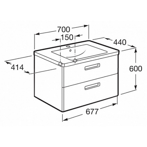 Roca Тумба с раковиной Gap 70 фиолетовая