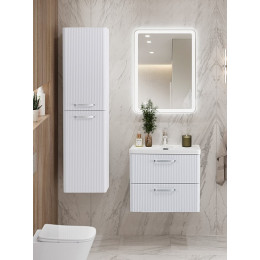 BelBagno Тумба с раковиной Due 60 подвесная Bianco Lucido ручки Хром полированный