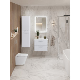 BelBagno Тумба с раковиной Due 60 подвесная Bianco Lucido ручки Хром полированный