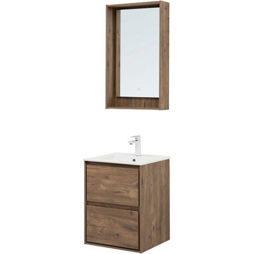 Aquanet Тумба с раковиной Милан 50 Flat подвесная дуб рустикальный