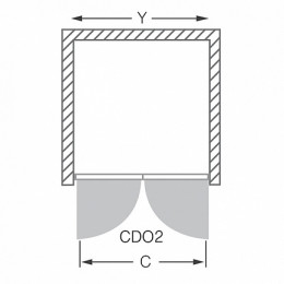 Roltechnik Душевая дверь двойная "CDO2 750" transparent