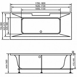 Vayer Каркас для ванны Casoli/Savero 170х75