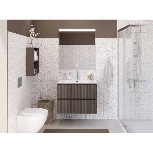 BelBagno Тумба с раковиной Uno mini 90 подвесная Бежевый матовый с раковиной BB-8099-3-90