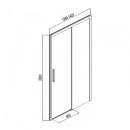 Aquanet Душевая дверь Pleasure AE60-N-140H200U-BT 140