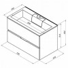 Aquanet Тумба с раковиной Алвита 80 серый антрацит