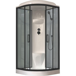 Royal Bath Душевая кабина HK RB 100HK6-GT-BL 100x100 стекло прозрачное профиль черный матовый
