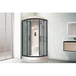 Royal Bath Душевая кабина HK RB 100HK6-GT-BL 100x100 стекло прозрачное профиль черный матовый