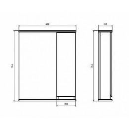 ASB-Mebel Зеркальный шкаф Марко 60 белый/дуб золотой