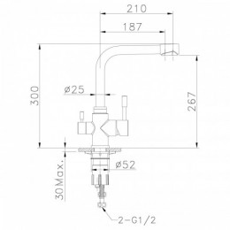 Смеситель для кухни Lemark Expert LM5061G с подключением к фильтру золото