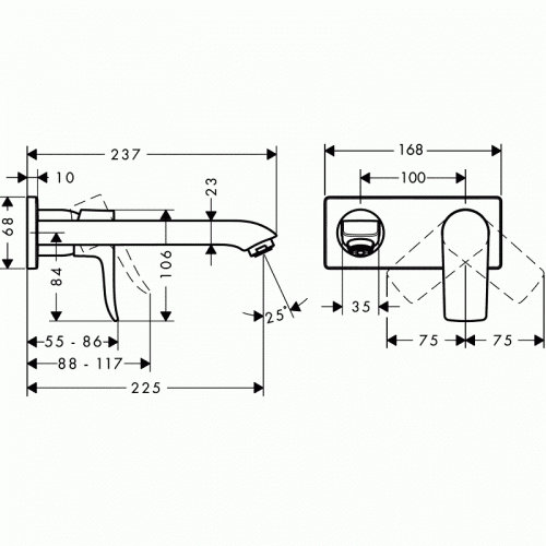Смеситель для раковины Hansgrohe Metris 31086000