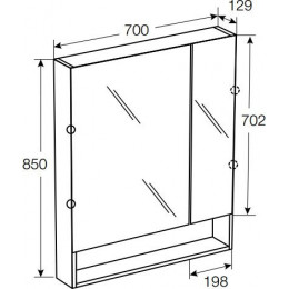 Зеркальный шкаф Roca Gap 70 фиолетовый