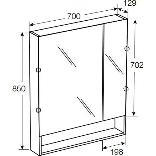 Зеркальный шкаф Roca Gap 70 фиолетовый