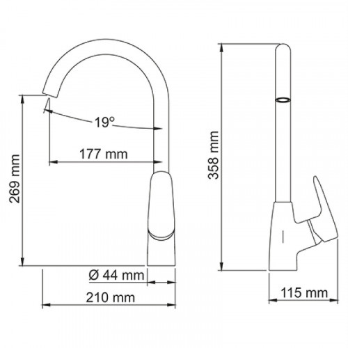 Смеситель для кухни WasserKRAFT Vils 5607 с поворотным изливом