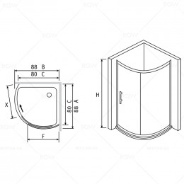 Душевой уголок RGW Passage PA-56 80x80 06085688-11K, профиль хром