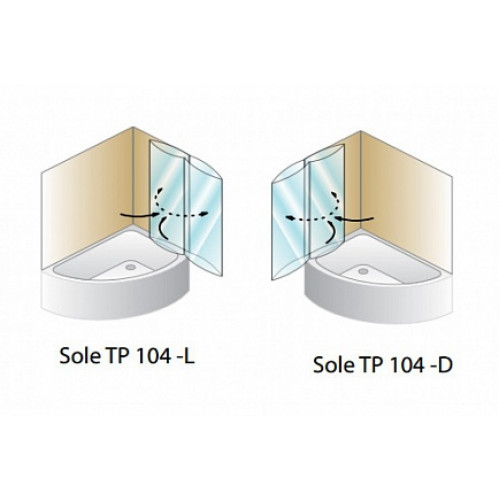 Kolpa San  Шторка на ванну "Sole TP 104"